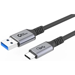 USB 3.2 Gen2-kabel, A till C, svart, 2 meter