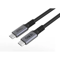 USB4 Gen 3x2-kabel, C till C, Svart, 0.5 meter