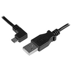 Micro USB-kabel för laddning och synkning M/M - vänstervinklad Micro USB - 0,25 mm² - 0,5 m