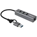 3-portars USB 3.0-hub med Ethernet, USB A/USB-C, 30 cm