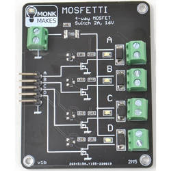 MonkMakes Mosfetti, 4-kanals MOSFET-switch